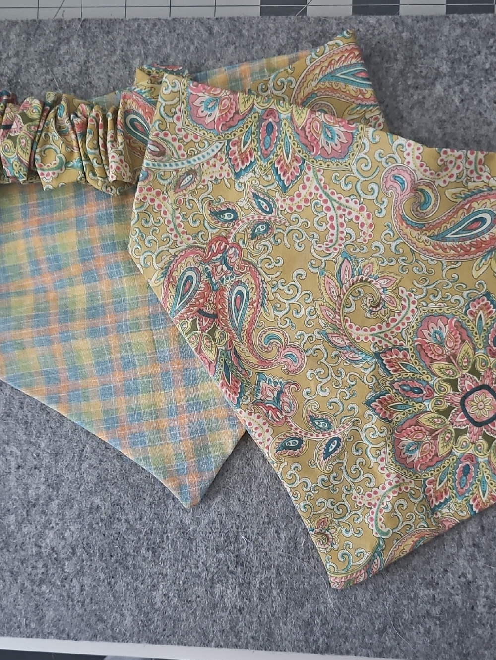 Yellow Paisley & Plaid Reversible Bandana